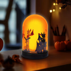 Family Halloween-i LED dekor - narancs - 3 x AAA - 8 x 12, 5 cm Family 56570A (56570A)