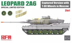 Rye Field Model Leopard 2A6 Captured Version with T-80 Wheels in Moscow 2 in 1 Limited Edition 1: 35 (5114)