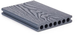 G21 kültéri burkolólap 2, 5 x 14, 8 x 400 cm, Silver Wood kerek lyukakkal, WPC (TPRSLVW400K) - websale