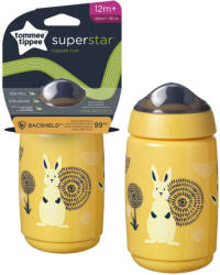 Tommee Tippee Pahar de băut - Superstar Pahar Sippee cu gura de scurgere 390ml 12 luni galben muștar (447828)