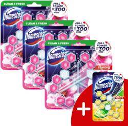 Domestos Power5 WC frissítő blokk Magnolia (9x50g) + Ajándék Domestos Duo WC blokk