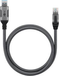 Goobay 70695 USB Type-A Apa - RJ45 Apa Adatkábel - 15 m, Fekete/Szürke