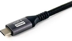 Equip USB-C Apa / USB-C Apa 4.0 Adat és Töltő Kábel - 2 m, Fekete (128382)