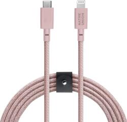 Native Union USB-C Apa - Lightning Apa 2.0 Adat és Töltő Kábel - 3 m, Rózsaszín