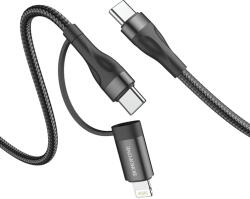 BOROFONE BX61 2az 1ben - 2x USB-C / Lightning Töltő - Fekete