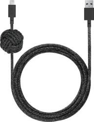 Native Union USB-A Apa - Lightning Apa 2.0 Adat és Töltő Kábel - 3 m, Fekete