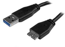 StarTech USB3AUB3 mS Micro USB 3.0 - USB 3.0 A Slim Adatkábel - 3 m, Fekete