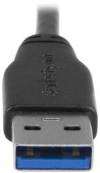 StarTech USB3AU2 mLS Micro USB 3.0 - Micro USB "L" Slim Adat/Töltőkábel - 2 m, Fekete
