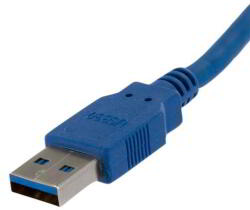 StarTech USB3SAB1 m USB 3.0 A - USB 3.0 B AdatKábel - 1 m, Kék