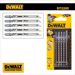 DeWalt Fűrészlap dekopírfűrészhez, fára 100 mm 2.5T - 5db - DeWalt (DT2205-QZ)