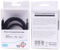 TB AKTBXKUAMFIW15B USB-A Apa 2.0 - Lightning Apa Adat és Töltőkábel - 1.5 m, Fekete