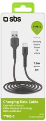 SBS TECABLEMicroC15K USB-A Apa - USB-C Apa 2.0 Adat és Töltőkábel - 1.5 m, Fekete