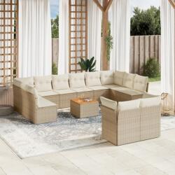 vidaXL 13 részes bézs polyrattan kerti ülőgarnitúra párnákkal (3256247) - vidaxl