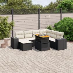 vidaXL 8 részes fekete polyrattan kerti ülőgarnitúra párnákkal (3272750) - vidaxl