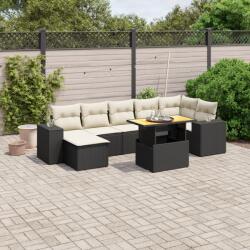 vidaXL 8 részes fekete polyrattan kerti ülőgarnitúra párnákkal (3272743) - vidaxl