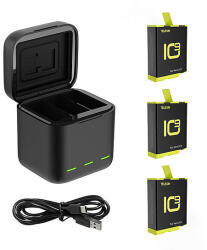 Telesin Három csatornás Telesin dobozos töltő GoPro Hero 9 / Hero 10 + 3 akkumulátorhoz GP-BNC-902-B