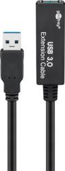 Goobay 95727 USB-A Apa - USB-A Anya 3.0 Aktív Hosszabbító Kábel - 5 m, Fekete