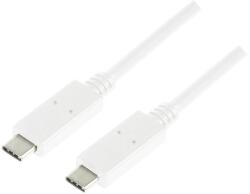LogiLink USB-C Apa - USB-C Apa AdatKábel - 0.5 m, Fehér