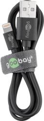 Goobay 63523 USB-A Apa 2.0 - Lightning Apa Adat és Töltőkábel - 1 m, Fekete (63523)