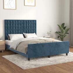 vidaXL sötétkék bársony ágykeret matrac nélkül 140x200 cm (3126005)