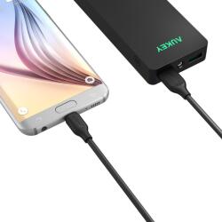 AUKEY USB 2.0 Apa - MicroUSB Apa Adat- és Töltőkábel - 1 m, Fekete