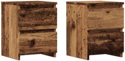 vidaXL 2 db antik fa színű szerelt fa éjjeliszekrény 30 x 30 x 40 cm (855847)