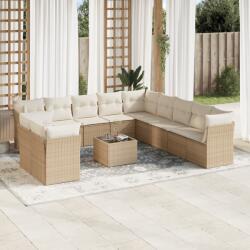 vidaXL 12 részes bézs polyrattan kerti ülőgarnitúra párnákkal (3249727)