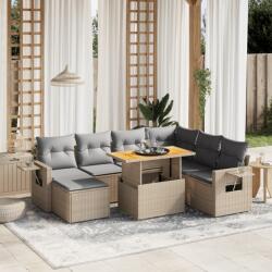 vidaXL 8 részes bézs polyrattan kerti ülőgarnitúra párnával (3275719) - vidaxl