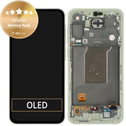 Samsung Galaxy A55 A556B - LCD Kijelző + Érintőüveg + Keret (Awesome Lemon) - GH82-34305D Genuine Service Pack