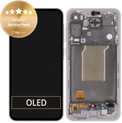 Samsung Galaxy A55 A556B - LCD Kijelző + Érintőüveg + Keret (Awesome Lilac) - GH82-34305C Genuine Service Pack