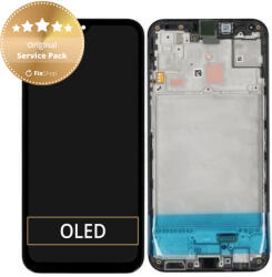 Samsung Galaxy M15 M156B - LCD Kijelző + Érintőüveg + Keret (Grey) - GH82-34683A Genuine Service Pack, Grey