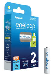 Panasonic Eneloop AAA 800mAh akkumulátor BK-4MCDE/4BE x 2 db (PS-BK-4MCDE-B2)