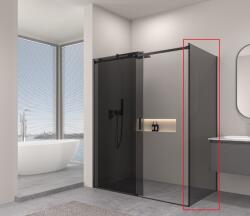 Erga Lynn, tömör zuhanyfal 100x195 cm, 8mm szürke üveg, fekete profil, ERG-V02-LYNN-G100-GR-BK (ERG-V02-LYNN-G100-GR-BK)