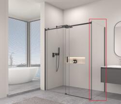 Erga Lynn, tömör zuhanyfal 100x195 cm, 8mm átlátszó üveg, fekete profil, ERG-V02-LYNN-G100-CL-BK (ERG-V02-LYNN-G100-CL-BK)