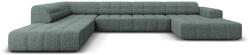 Micadoni Coltar in forma de U Jennifer cu colt pe partea stanga si tapiterie din tesatura structurala, petrol (MIC_UL_140_F1_JENNIFER3)