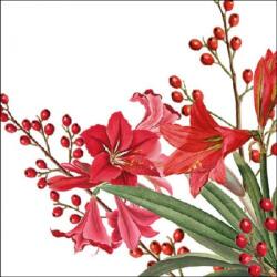 Ambiente Christmas Bouquet White papírszalvéta 33x33cm, 20db-os - szep-otthon