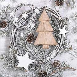 Ambiente White Christmas papírszalvéta 33x33cm, 20db-os