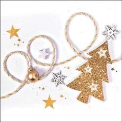 Ambiente Sparkling Christmas tree papírszalvéta 33x33cm, 20db-os - szep-otthon