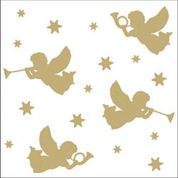 Ambiente Trumpet Angels Gold papírszalvéta 33x33cm, 20 db-os