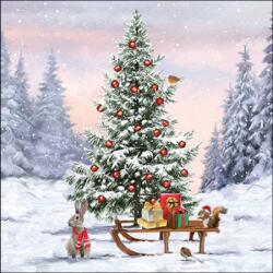 Ambiente Karácsonyi szalvéta 33x33cm, 20db-os - Winter Animals