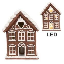 Clayre & Eef Mézeskalács házikó LED-es - Karácsonyi dekoráció