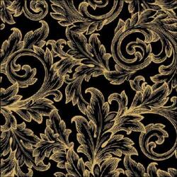 Ambiente Baroque Gold/Black papírszalvéta 33x33cm, 20db-os - szep-otthon