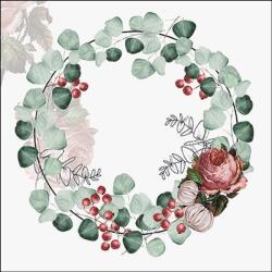 Ambiente Wreath of Eucalyptus grey papírszalvéta 33x33 cm, 20 db-os