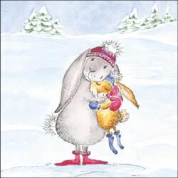 Ambiente Snow rabbits papírszalvéta 33x33cm, 20db-os