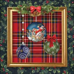 Ambiente Baubles in frame papírszalvéta 33x33cm, 20db-os - szep-otthon