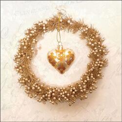 Ambiente Heart of gold papírszalvéta 33x33cm, 20db-os - szep-otthon
