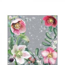 Ambiente Helleborus Orientalis Grey papírszalvéta 25x25cm, 20 db-os