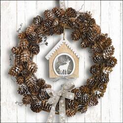 Ambiente Pine Cone Wreath papírszalvéta 33x33cm, 20 db-os