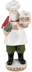 Clayre & Eef Télapó mézeskalács házikóval - 59cm - Karácsonyi dekorációs figura