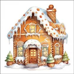 Ambiente Gingerbread house papírszalvéta 33x33cm, 20db-os